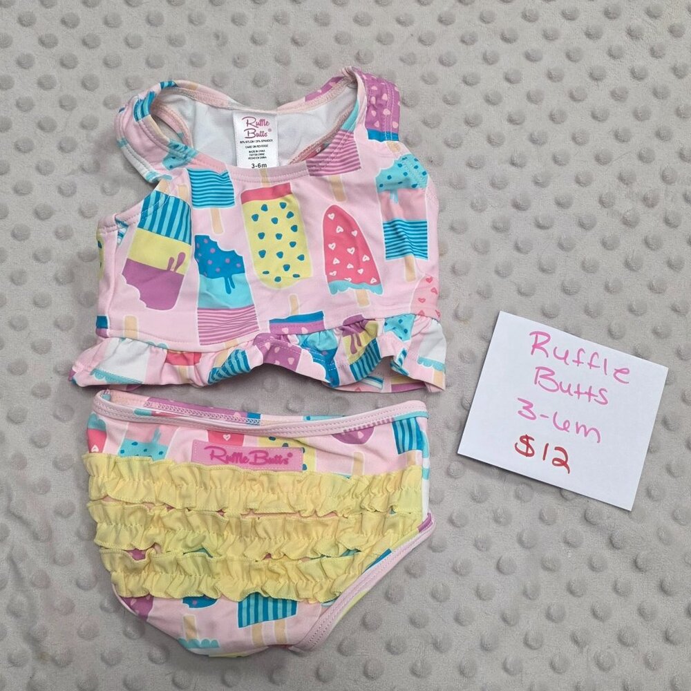 Baby Swim 2 piece Ruffle Butts 3/6 3-6 Months